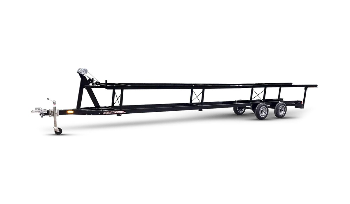 JB Lund scissor pontoon trailer